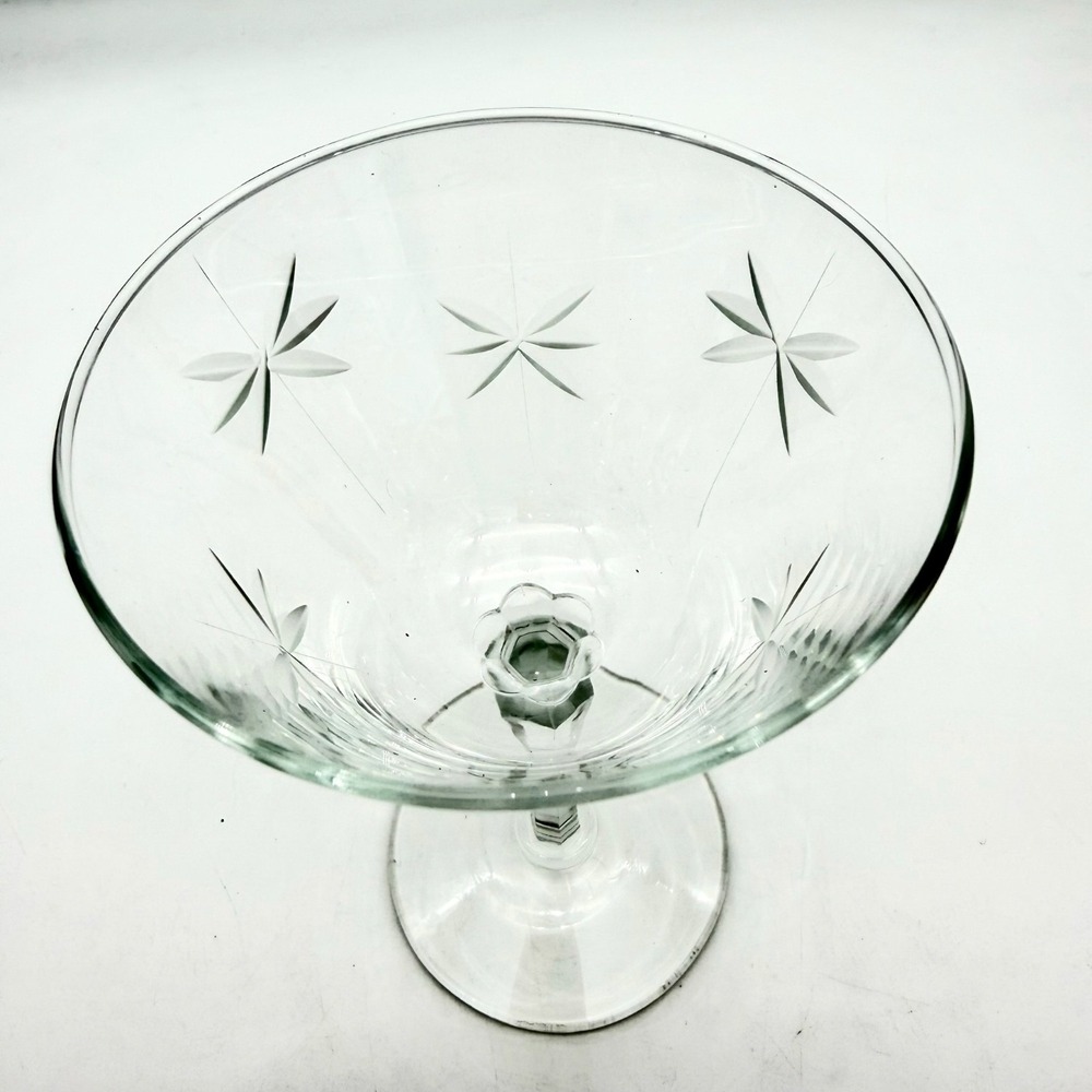 VTG Libbey Candlelight Starburst Etched Champagne Coupe Sherbet Glasses Set Of 7